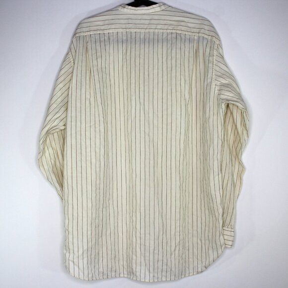 Polo Ralph Lauren Men Large Bernard Band Collar Collarless Button Up Shirt G1396 - Picture 5 of 5